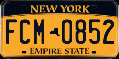 NY license plate FCM0852