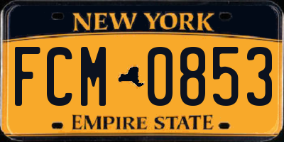 NY license plate FCM0853