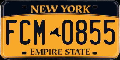 NY license plate FCM0855