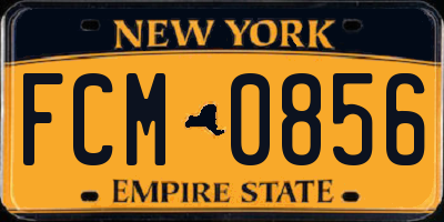 NY license plate FCM0856