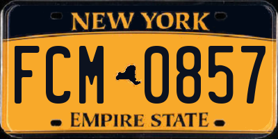 NY license plate FCM0857