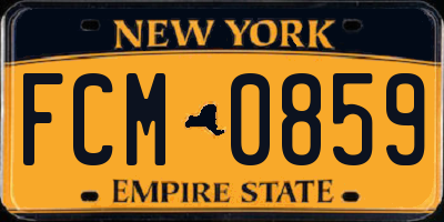 NY license plate FCM0859
