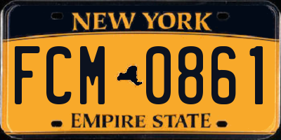 NY license plate FCM0861