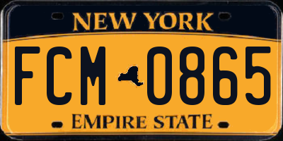 NY license plate FCM0865
