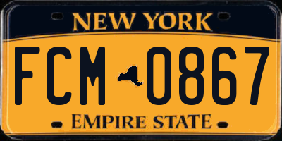 NY license plate FCM0867