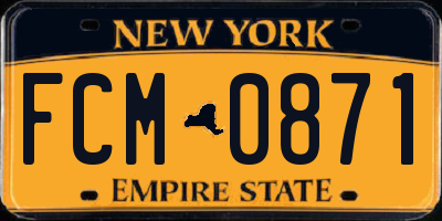NY license plate FCM0871