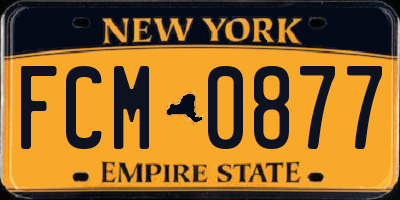 NY license plate FCM0877