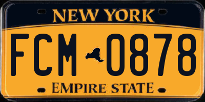 NY license plate FCM0878