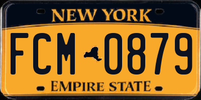 NY license plate FCM0879