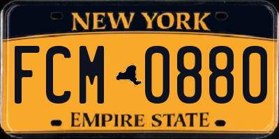 NY license plate FCM0880