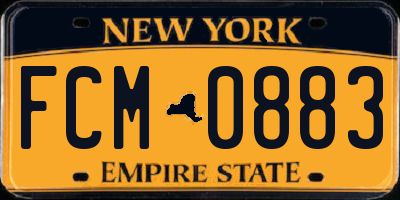NY license plate FCM0883