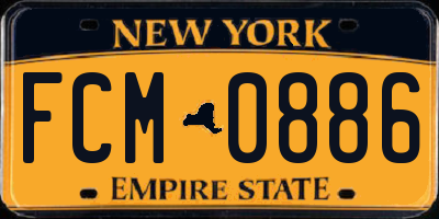 NY license plate FCM0886