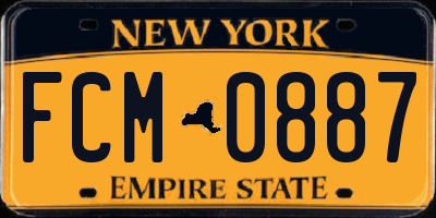 NY license plate FCM0887