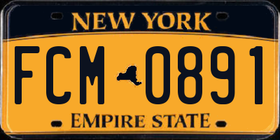 NY license plate FCM0891