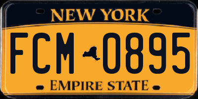 NY license plate FCM0895