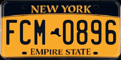 NY license plate FCM0896