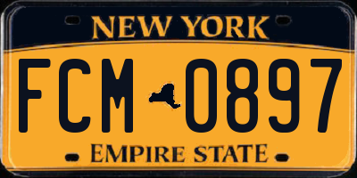 NY license plate FCM0897