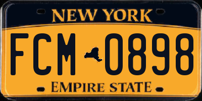 NY license plate FCM0898