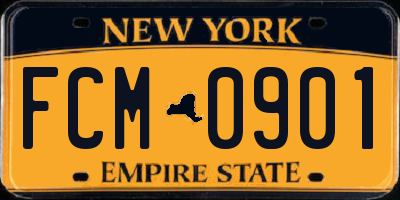 NY license plate FCM0901