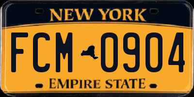 NY license plate FCM0904