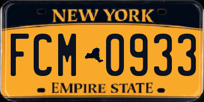 NY license plate FCM0933