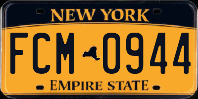 NY license plate FCM0944