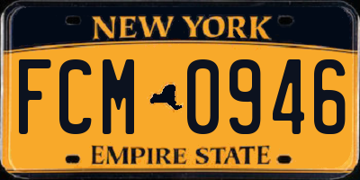 NY license plate FCM0946