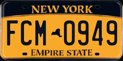 NY license plate FCM0949