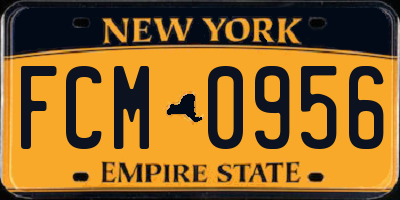 NY license plate FCM0956