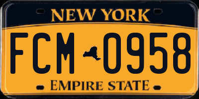 NY license plate FCM0958