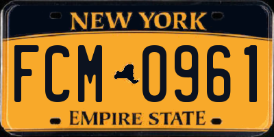 NY license plate FCM0961