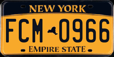 NY license plate FCM0966