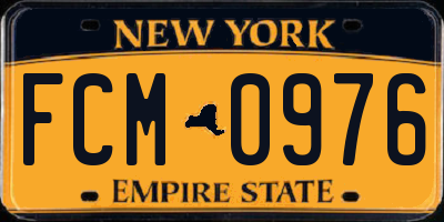 NY license plate FCM0976