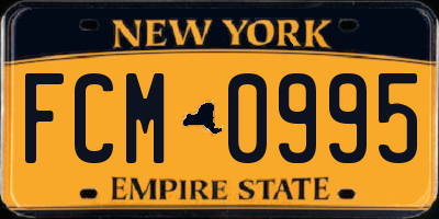 NY license plate FCM0995