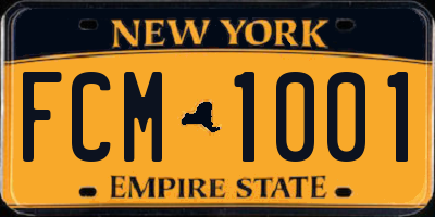 NY license plate FCM1001