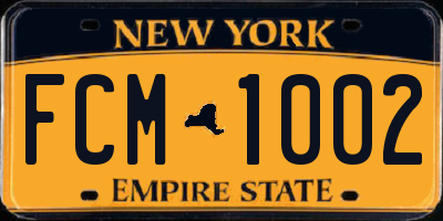 NY license plate FCM1002