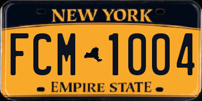 NY license plate FCM1004