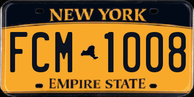 NY license plate FCM1008