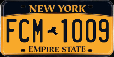 NY license plate FCM1009