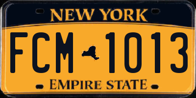 NY license plate FCM1013