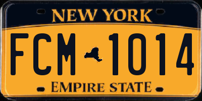NY license plate FCM1014