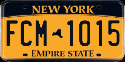 NY license plate FCM1015