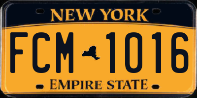 NY license plate FCM1016