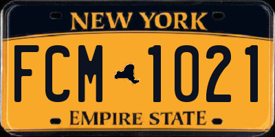 NY license plate FCM1021