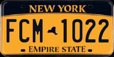 NY license plate FCM1022