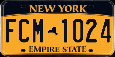 NY license plate FCM1024