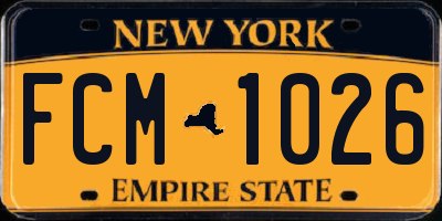 NY license plate FCM1026