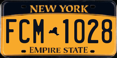 NY license plate FCM1028