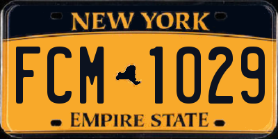 NY license plate FCM1029