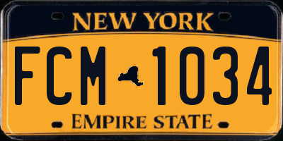 NY license plate FCM1034
